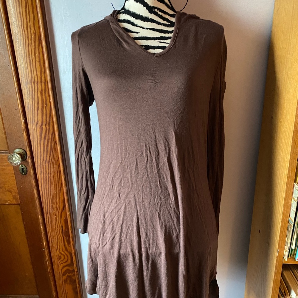 Athleta brown hoodie tunic size small